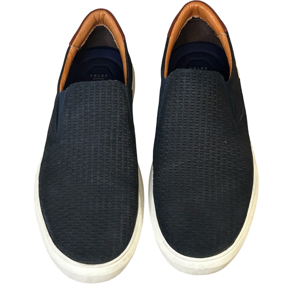 Velez Men’s Engraved Leather Sports Loafer Blue Size EU44/US10.5